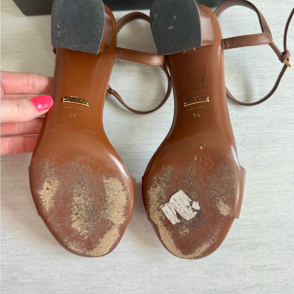 Authentic Gucci Horsebit Brown Leather Sandals - Picture 4 of 6